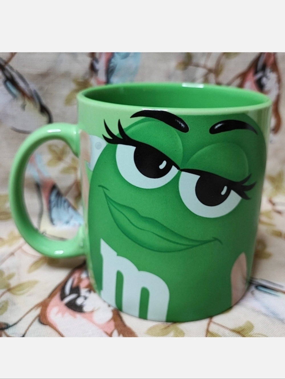 Green M&Ms Oversized Coffee Tea Mug Licensed MARS, NWOT Aphrodisiac Valentine's